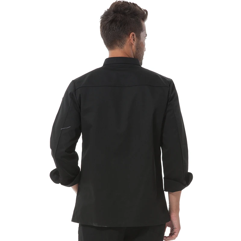 
CHECKEDOUT Long sleeve movable buttons professional chef uniform and kitchen uniform for restaurant and hotel 