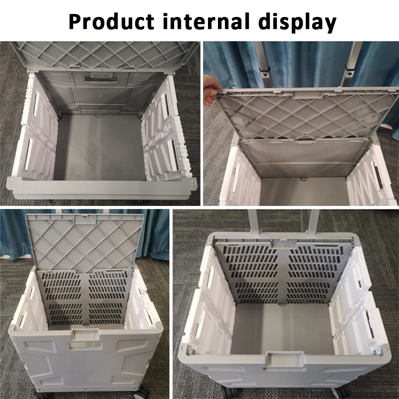 Wheels Plastic Portable Go Cart Folding Shopping Price Trolleys Carts Trolley Foldable