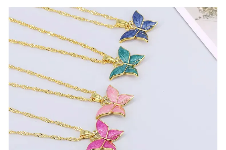Linked 2022 Gold Dainty Initial Necklace 18K Gold Plated Butterfly Pendant Name Necklaces Delicate Everyday Necklace for Women
