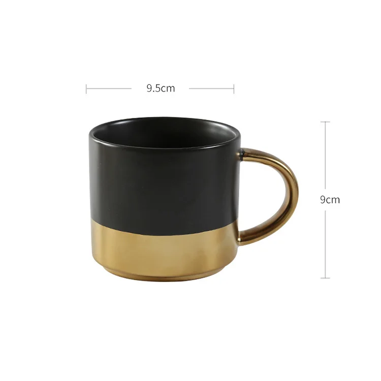 
Luxury Custom Gold Handle Gold Mug Ceramic 
