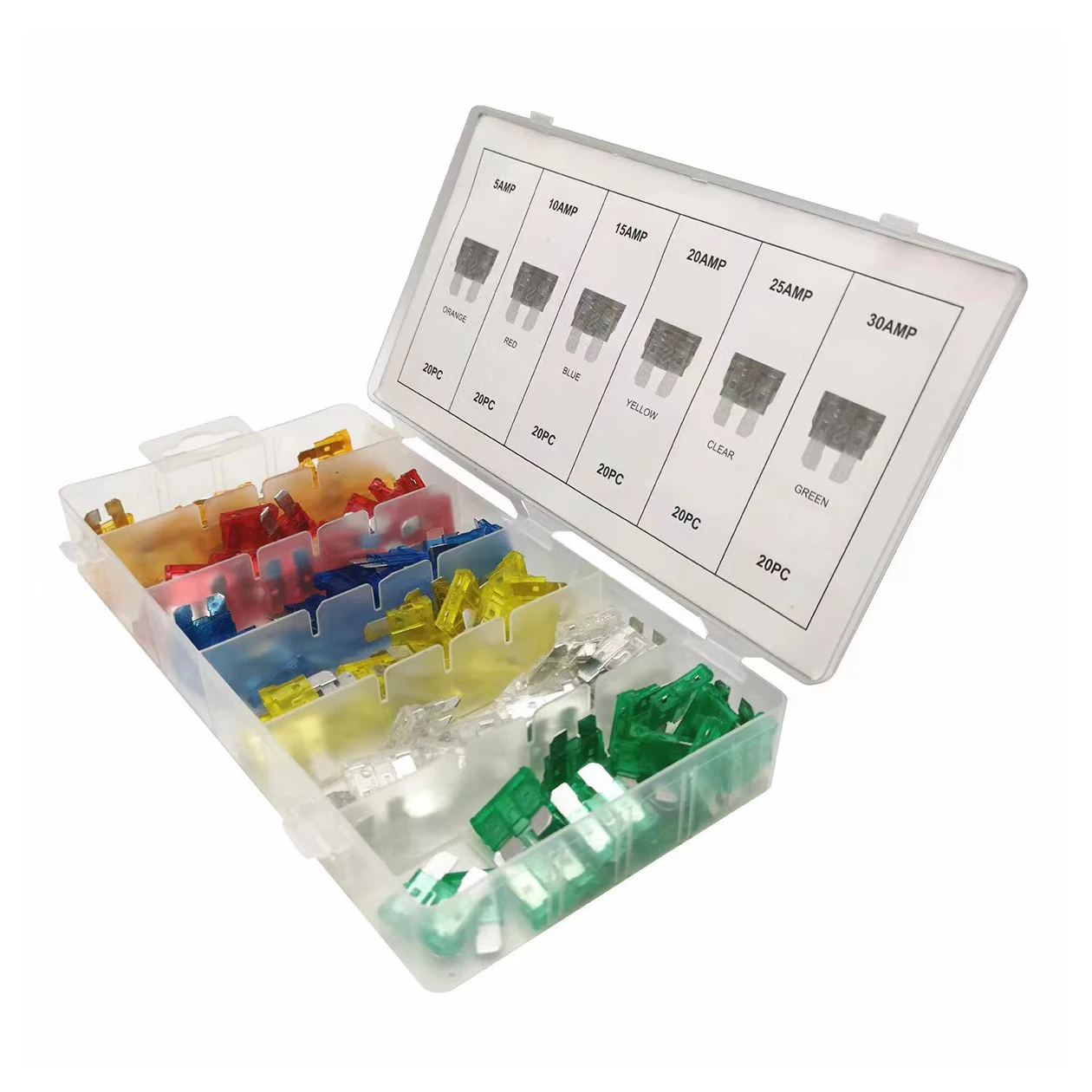 ZM 0680 120PCS 5A/10A/15A/20A/25A/30A  120pc High Assorted Car Fuse Set
