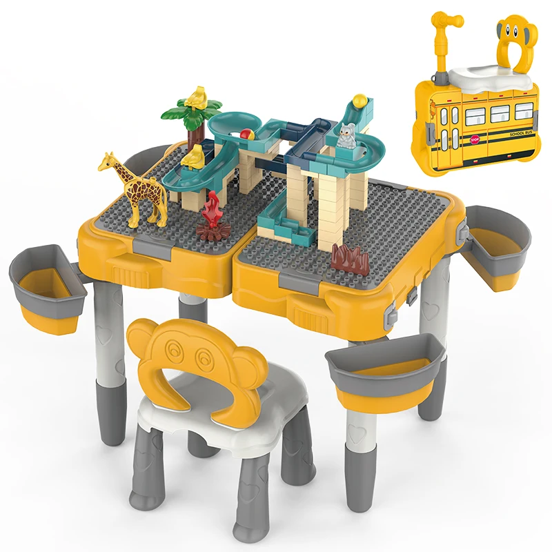 
Multi-functional Intellignce Changeable Animal Block Large Capacity Storage 70PCS Children Block Table 