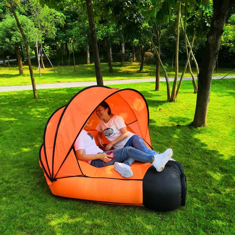 Hot Sale Outdoor Double Inflatable Air Sofa Camping Inflatable Lounger with UV-proof Tents