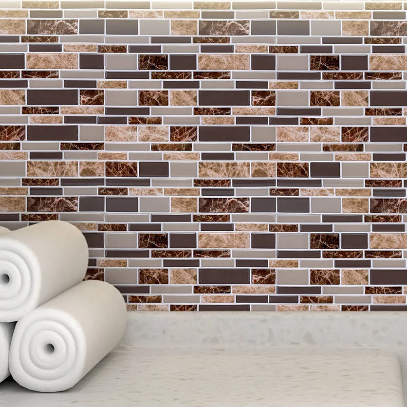 
Thicker Upgrade Peel and Stick Kitchen Back Splash Wall Sticker Faux Ceramic Tile Design 