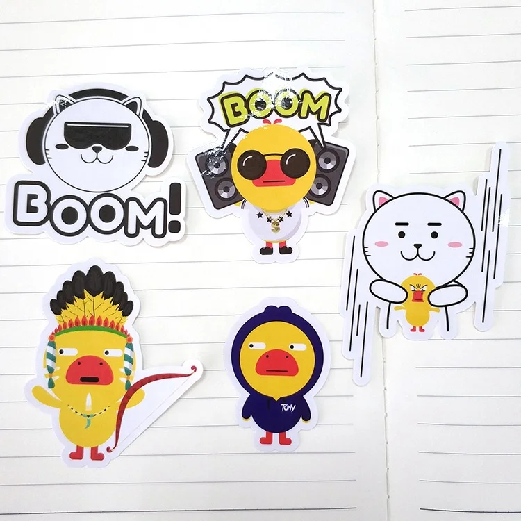 Custom Aesthetic Cartoon Sticker Pack Self Adhesive Motivational Comic Decal Stickers for Kids Adults