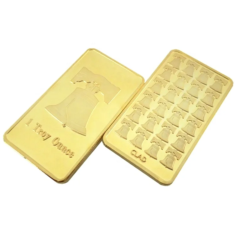 FS-Craft Customized Logo Design Bell 999 Fine Gold Clad 1 Troy Ounce Bar