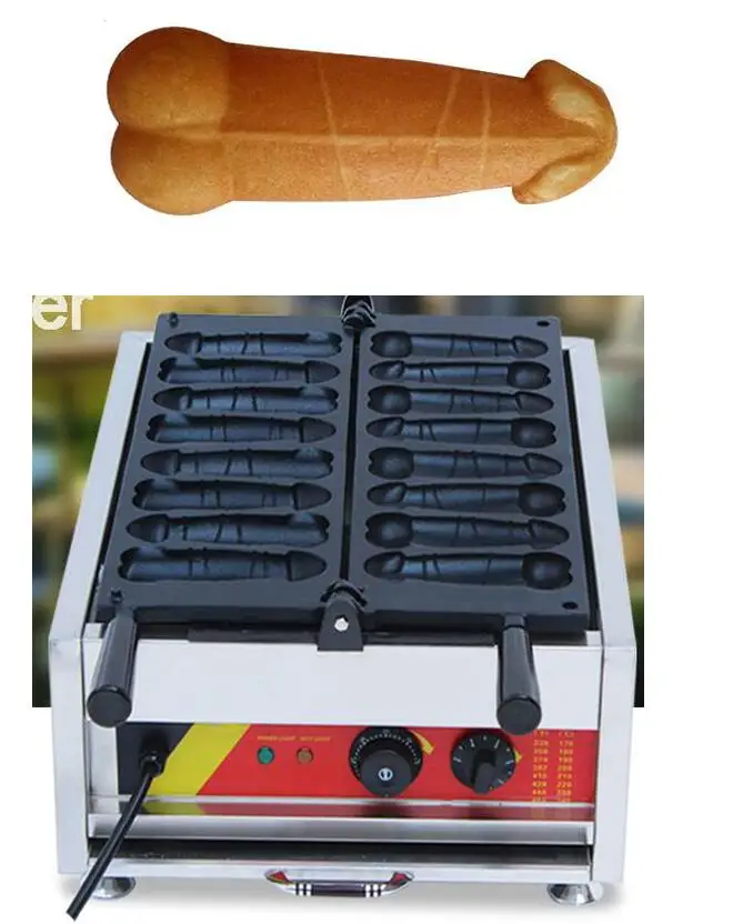 
110v 220v Electric 8 pcs/plate Men Big Cock Lolly Waffle Maker 8 Pcs gayke Penis shaped Waffle machine 