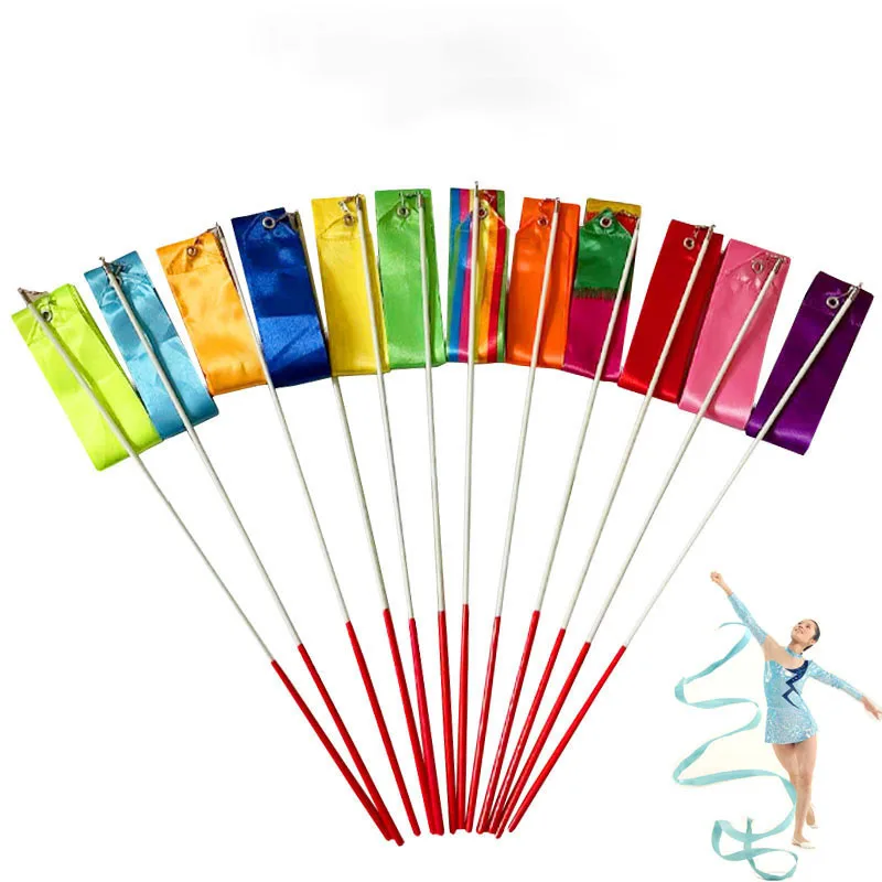 4 M colorful rhythmic gymnastics ribbons for children