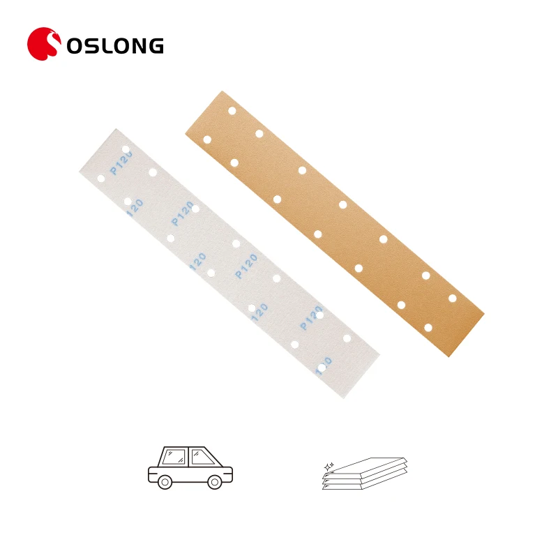 Oslong 95 мм * 180 оксид алюминия 80 Грит долговечная шлифовальная металлическая Золотая наждачная бумага лист
