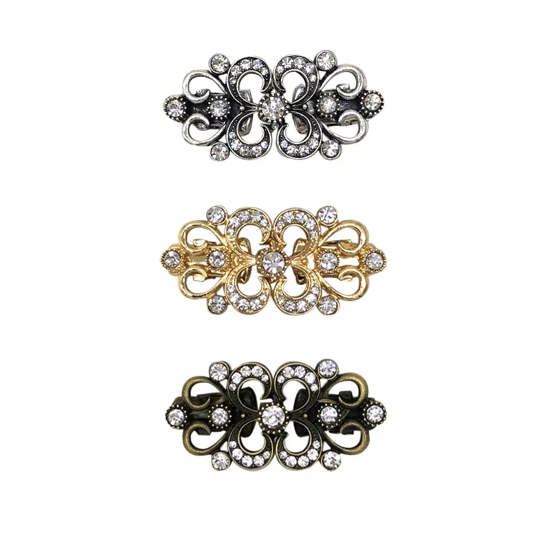 2023 New clothing clamps Dress Shirt Brooch Clasp Rhinestone Sweater Swirl Clip Vintage Cardigan Clips