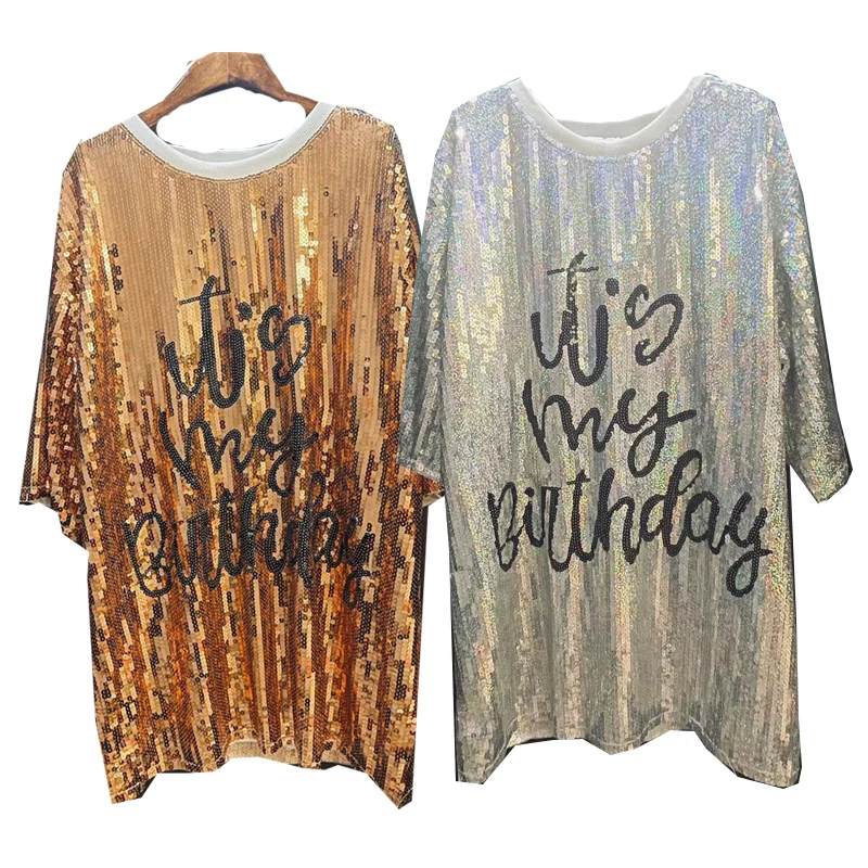 Birthday Queen Pink Heels Sequin Dress