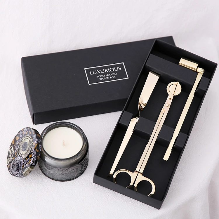  Wholesale Household Stainless Steel Durable Candle Wick Trimmer Set Gold Silver Rose Matte
