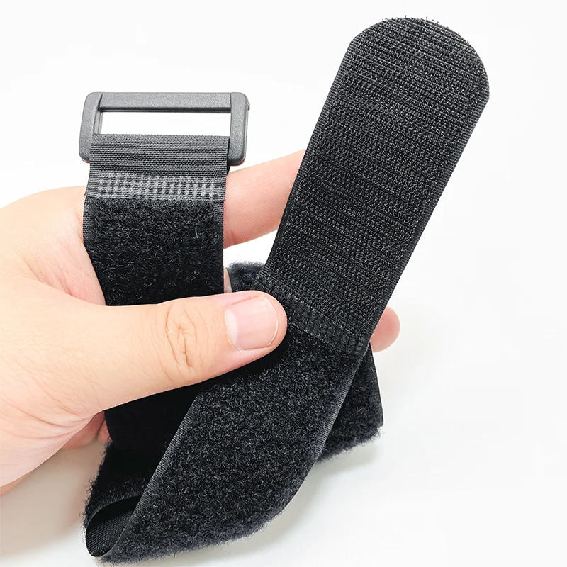 Factory Customizable Velcroes Strap Drone Battery Bike Ski Straps Black Hook And Loop Strap With Logo Printing