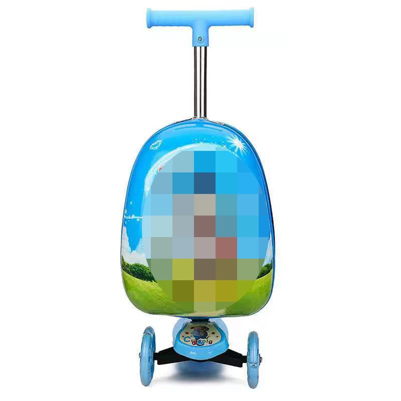 Children Travel Waterproof Trolley Scooter Luggage Bag Kids Ride On Luggage Suitcase Bag For Kids With Scooter