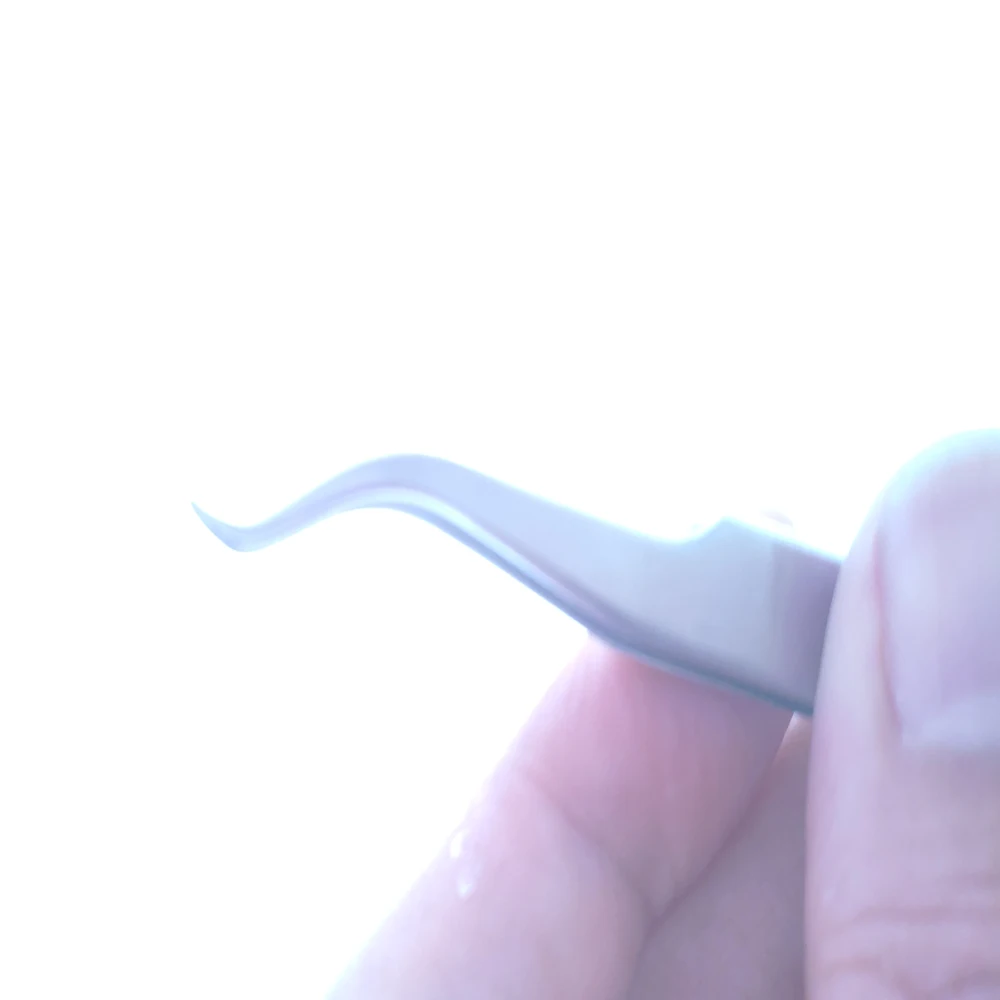  New curved tip stainless steel tweezers eyelash extension flowering