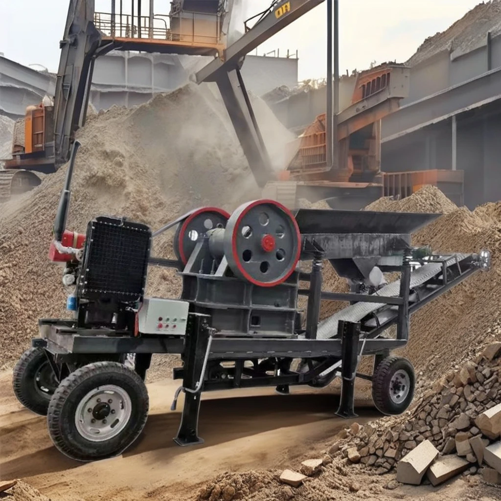 Simple Operation Mobile Jaw Stone Crusher with Vibrating Feeder  Mobile Hammer Crusher Copper Ore Glass Mining Machines