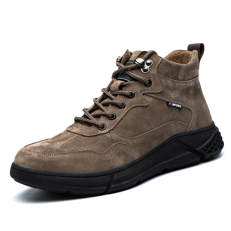 Pig Leather Steel Toe Anti Smash Anti Puncture Rubber Outsole Anti Slip Anti Oil and Fuel Safety Shoes For Men
