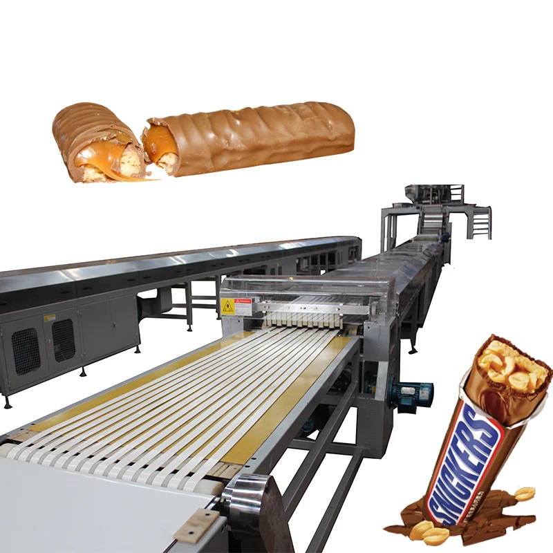 
Candy bar production line chocolate bar with chocolate enrobing 