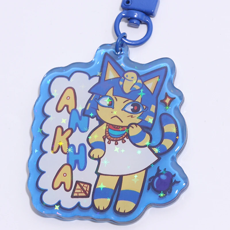 Cheap Custom Acrylic Charm Custom Full Printing Gradient Keychain Star Hologram Acrylic Cartoon Charms Keychain