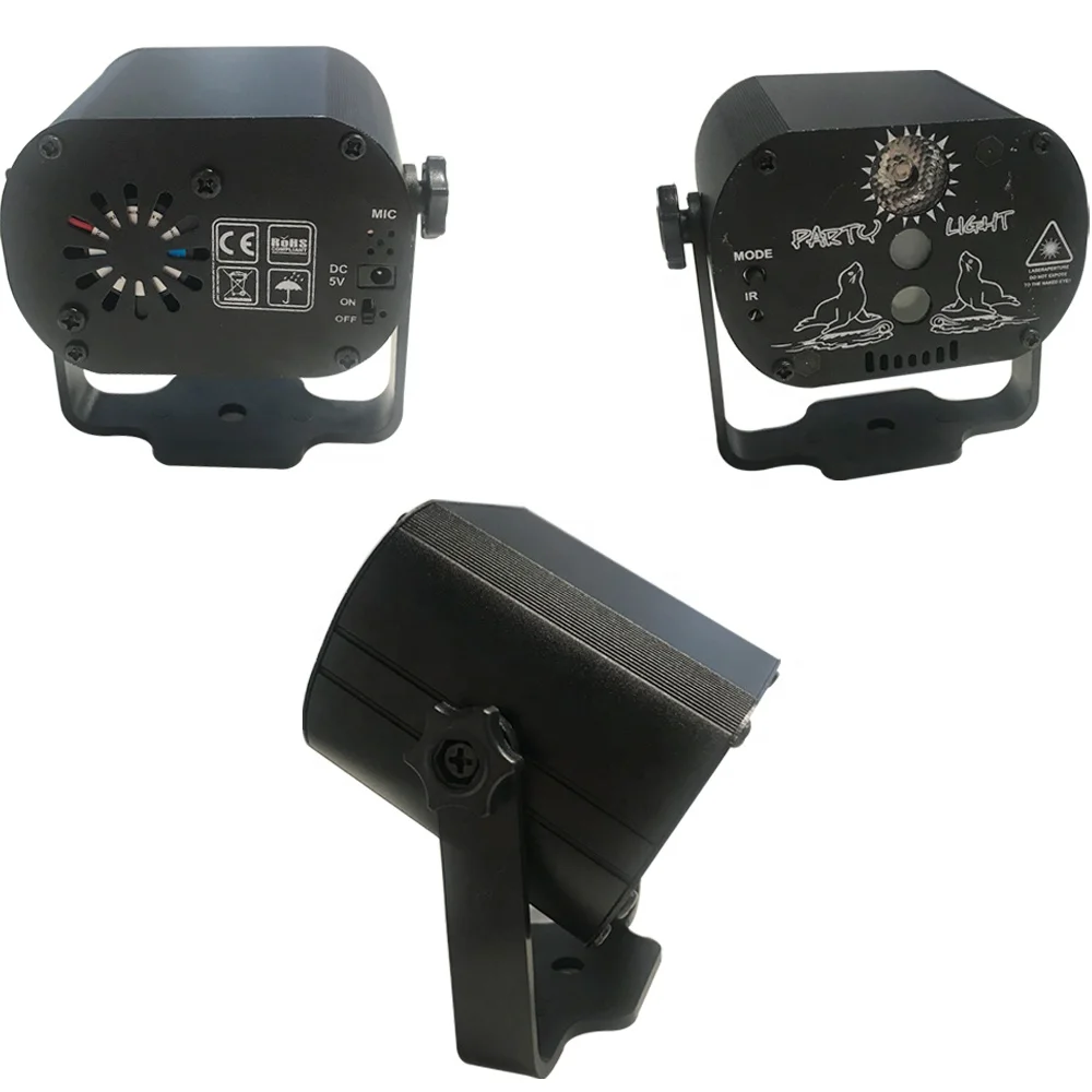 Mini RGB Disco Light DJ LED Laser Stage Projector red blue green Lamp USB Wedding Birthday Party DJ Lamp