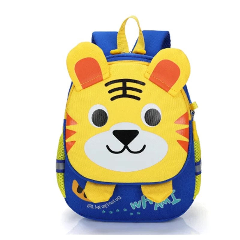 cheap leather animal tiger polyester children Girls Boys waterproof  kids school backpack bag