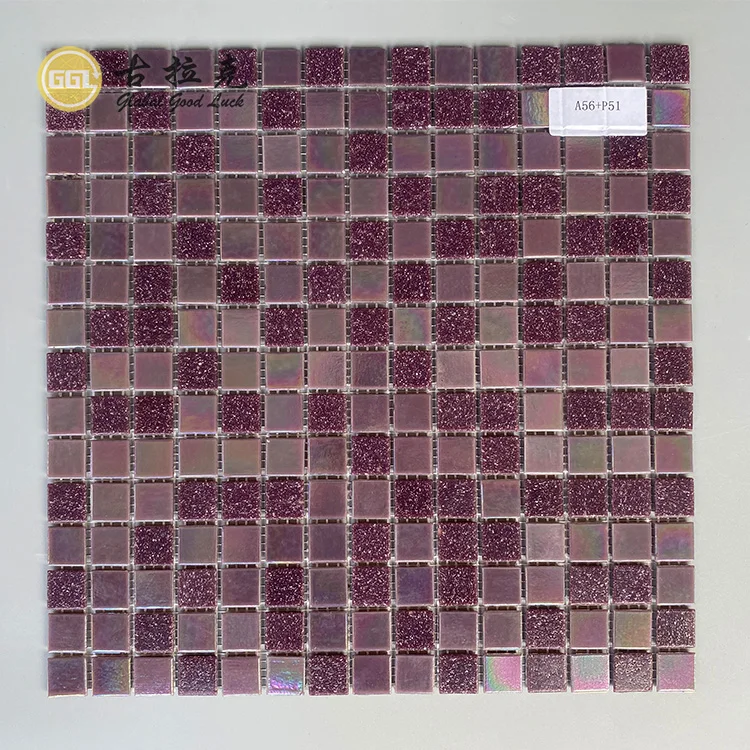 Purple Pink Glass Mosaic Tile Interior Wall Decor Shop Bar Wall Tiles