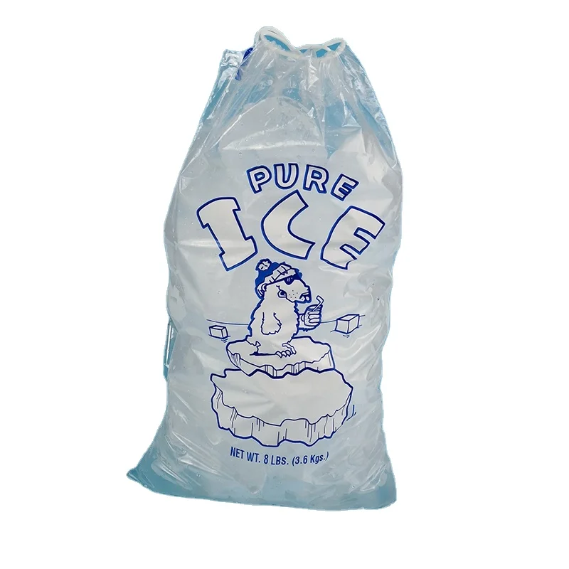  Пользовательские печатные прозрачный 8 Lb пластиковый мешок льда со