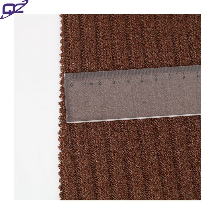 Sustainable NTR TR Polyester Rayon blend Wide Hacci Rib Knit fabric for unisex clothes casual dress