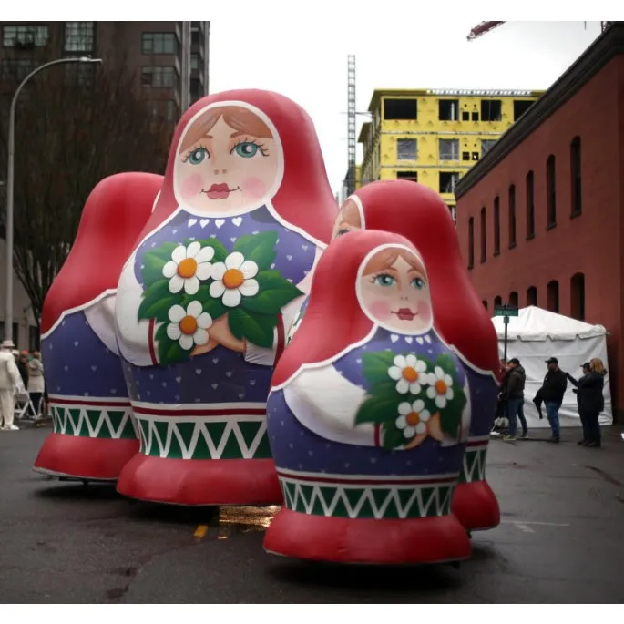 6-foot-tall 3D life-size Russian nesting doll shaped fully printed inflatable doll with lights