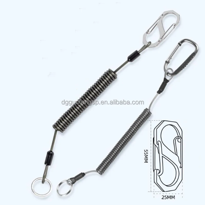 fishing bridge raft fish control device lost rope hanging buckle telescopic elastic pull rope fishing rod lost rope raft