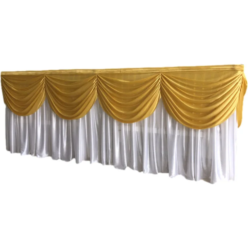 Pleated Satin Double Drape Table Skirt