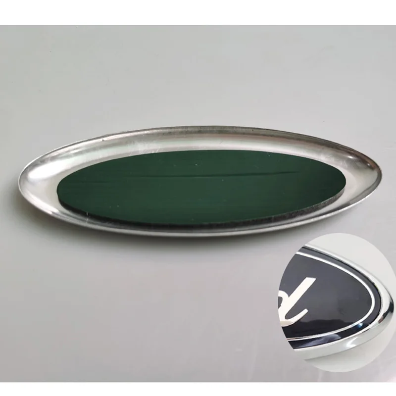 Chrome Car Body Stickers Logo 175mm 145mm Oval Front Grille & Rear Tailgate Emblem For FORD FOCUS