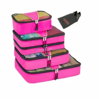 6pc Set Men Women Travel Luggage organizer Bag Cloths Packing Cubes Clothes Packing Bag with Drawstring Shoe Bag