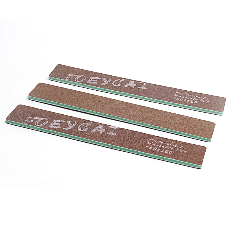 Manicure natural korea washable sandpaper brown high quality 150/180 grit custom square nail file