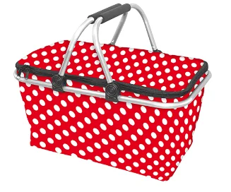 Factory good quality collapsible picnic basket, folding picnic basket