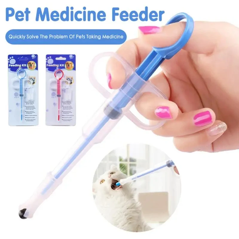 Eco-friendly Veterinary Pet Pills Applicator Cats Dogs Wet or Dry Medicine Feeding Syringe Pet Injector Feeder