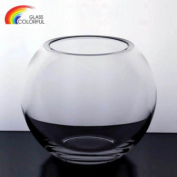 Wholesale home decoration round transparent thick glass fish bowl