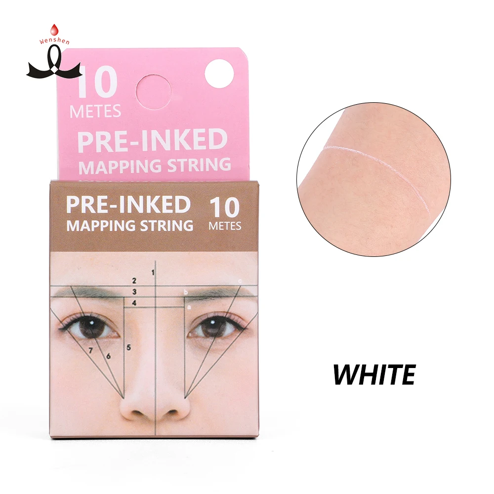 Wenshen Microblading Pre-inked Mapping String Microblading Eyebrow Design Shaping Tool Measuring Tools Eyebrow Stencil