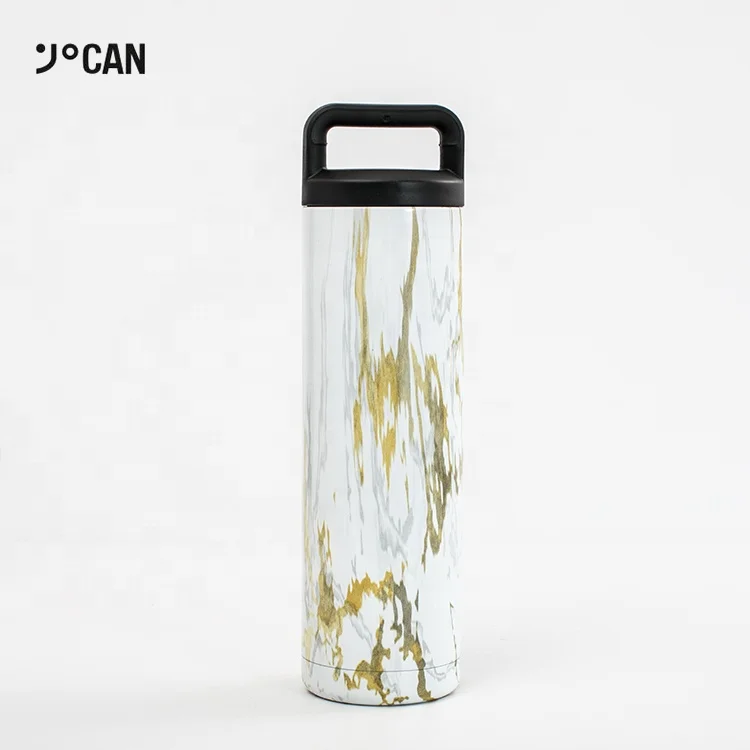 18OZ Outdoor Wide Mouth Thermal Bottle Unique Office Printing Design Water Bottle Double Walled Flask With Handle And Lid