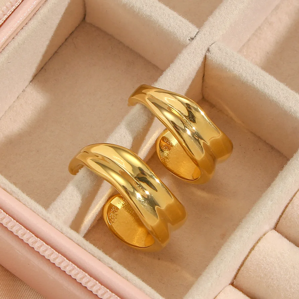 18k gold plated stainless steel jewelry  gold filled jewellery wholesale earrings women ear ring gold hoop earrings