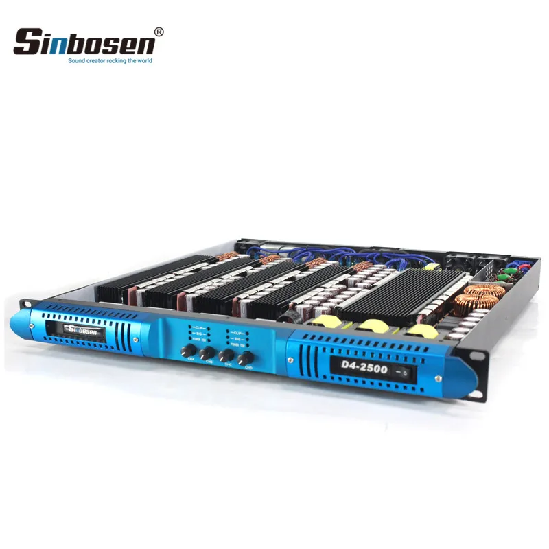 Sinbosen 2 Ом устойчивый Профессиональный 1u 4 канала Усилитель мощности 2300w цифровой