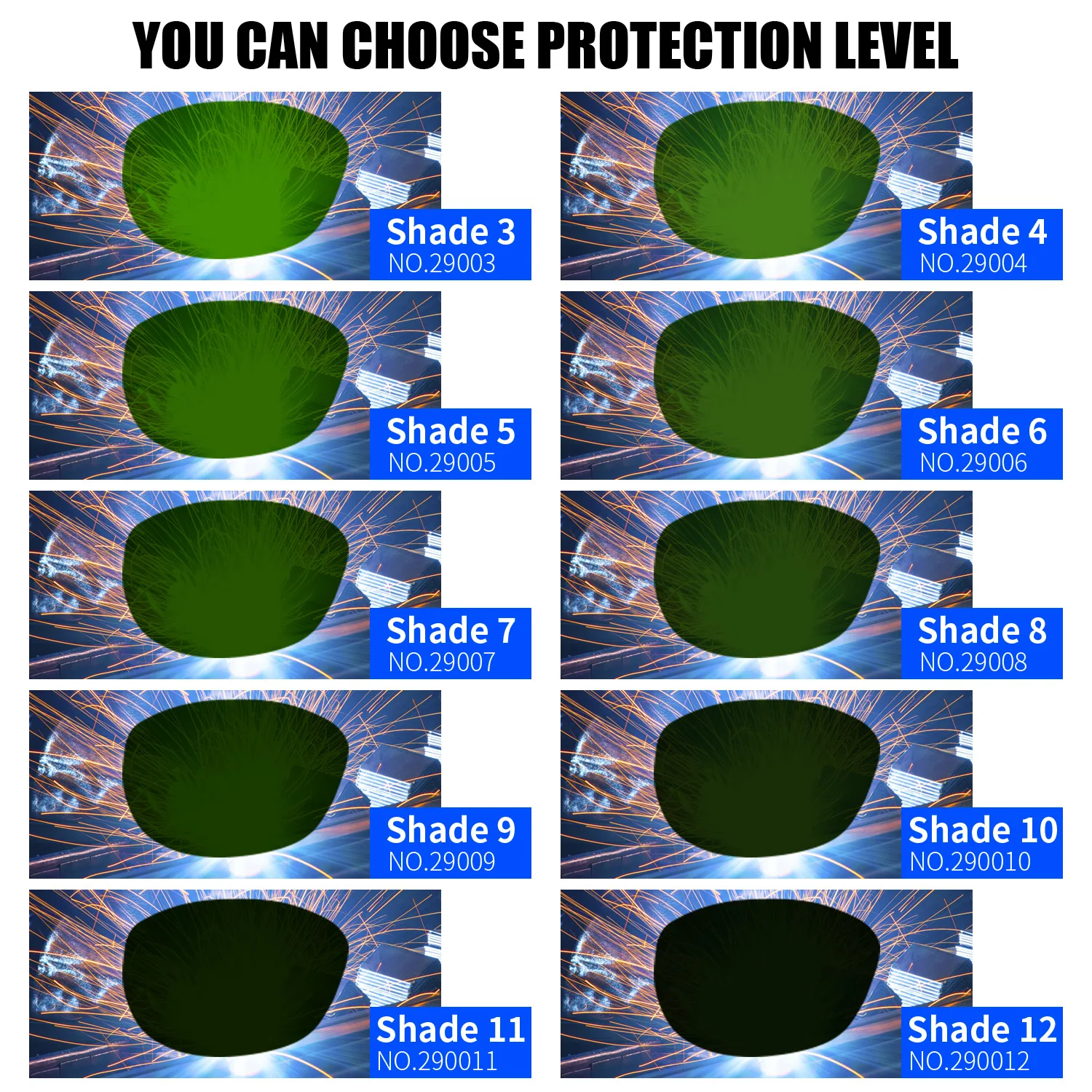 Grade 3-13 Shields Gray Eyewear Protective Eyes Safety Welding Grinding Helmets Protector Cutter Welder Soldering Glasses