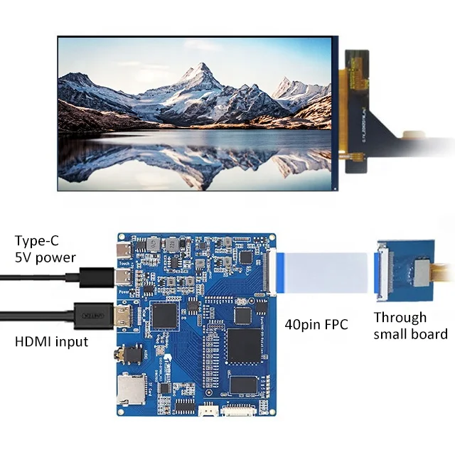 Low price 5.5 inch Sharp LCD Display with 1080*1920 to MIPI board for Raspberry and custom cover lens LS055T1SX01