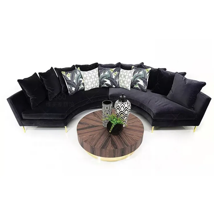 Professional Wholesale Modern Living Room Sofa U Shape Sectional Velvet event sofa