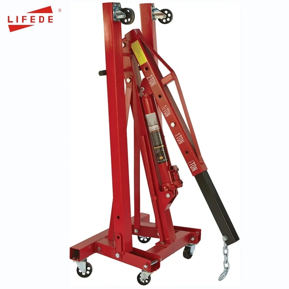 2 Ton Engine Motor Hoist Folding Shop Crane Hydraulic Car Engine Crane Lifting Picker Crane