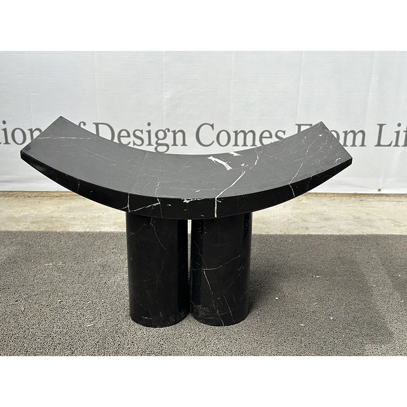 Hot Sale end side table Black Marble Natural Stone Handmade Console Irregular Coffee Table Sideboard Table custom