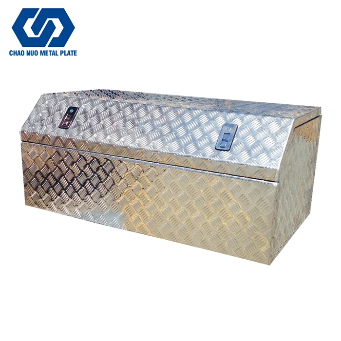 Waterproof Aluminum Customize Silver Diamond Tread checker plate Truck Tool Box lock Pickup Storage Toolbox