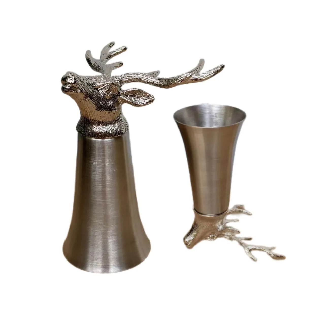 Durable And Non-fragile Metal Wine Glass With Unique Shaped Small Spirit Glass For Whiskey, Rum, And Gin