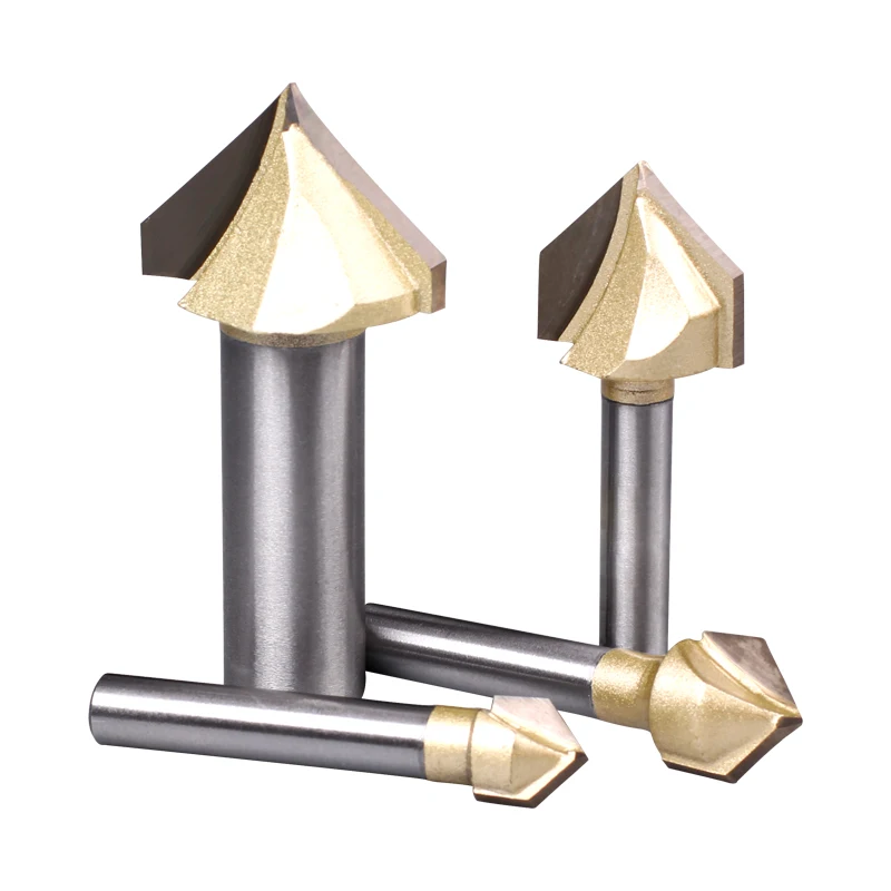 90 V Groove Router Bit  V Type Slotted CNC Milling Cutter Wood