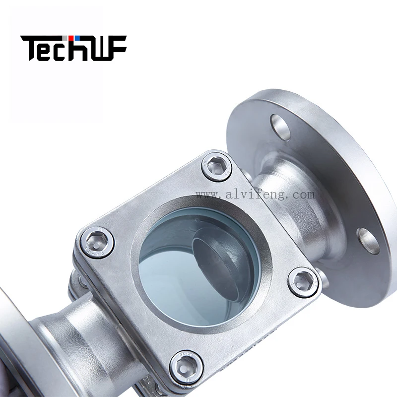 Liquid Sight Glass Flow Indicator Flow Meter Stainless Turbine Impeller Turbine Flowmeter